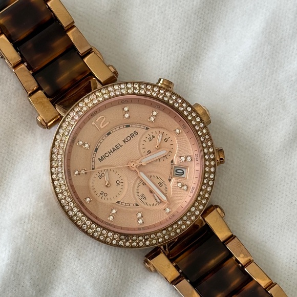 Michael Kors Parker Rose Gold Dial Two Tone Steel Strap Watch for Women - MK5538 - Picture 11 of 12